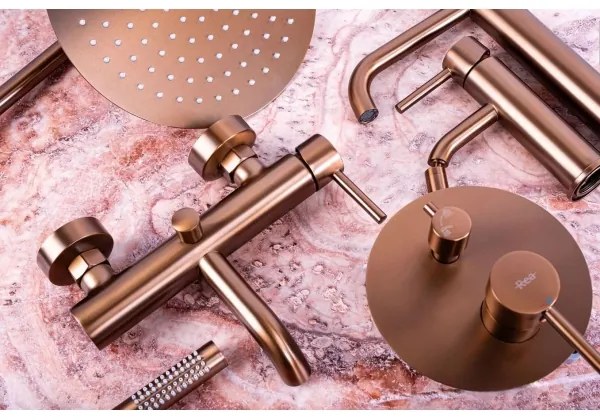 REA-B1112 - Baterie pentru lavoar LUNGO 16,5 cm, cupru periat