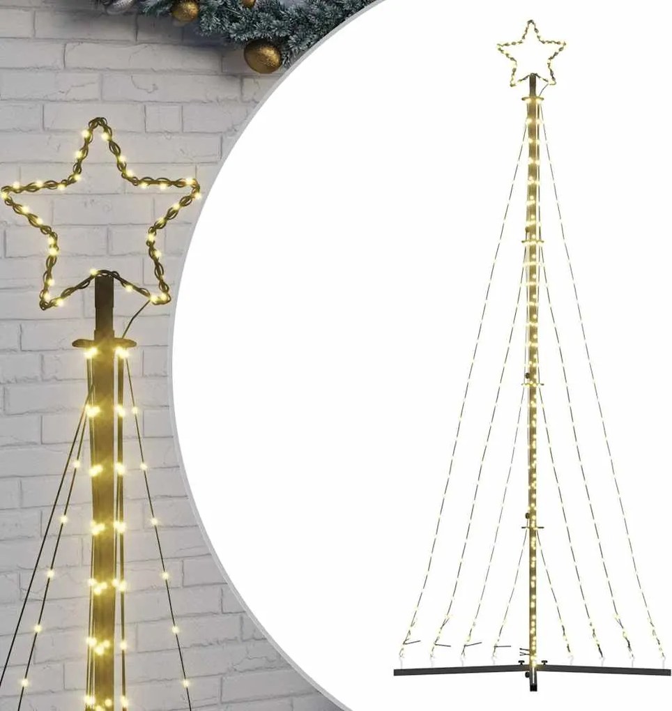 vidaXL Pom de Crăciun LED 447 LED-uri Alb Cald 250 cm