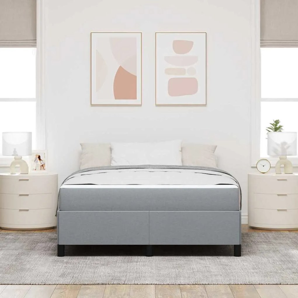 vidaXL Pat cu arcuri Gri deschis, Negru 140 x 200 cm