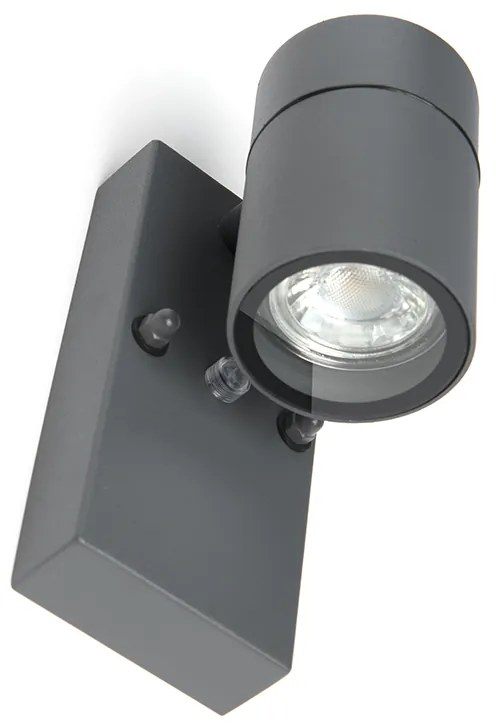 Aplică de perete exterioară antracit IP44 cu senzor crepuscular - Solo