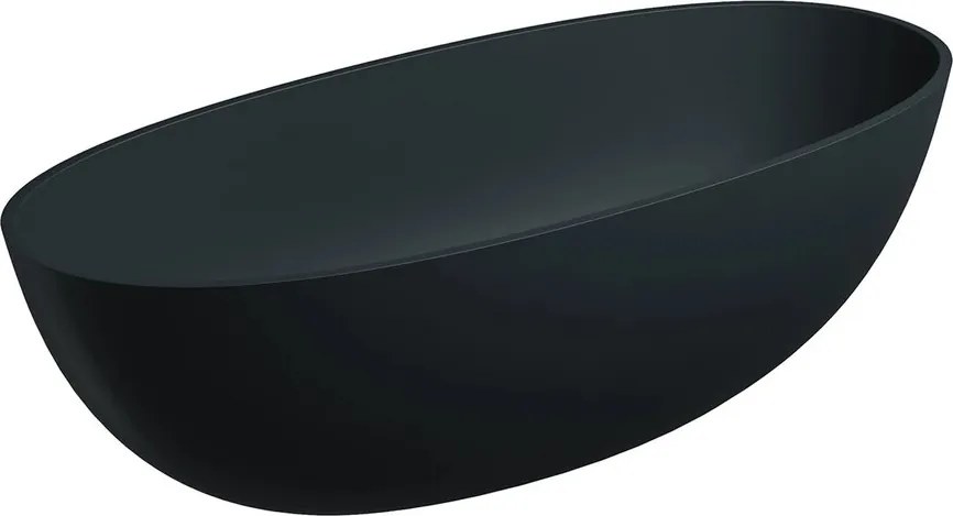 Cada freestanding compozit Omnires Shell M+ finisaj negru mat lava 175x78 cm