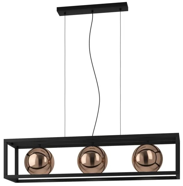 Lustră pe cablu Eglo 390091 CORDOBA 3xE27/40W/230V cupru/negru