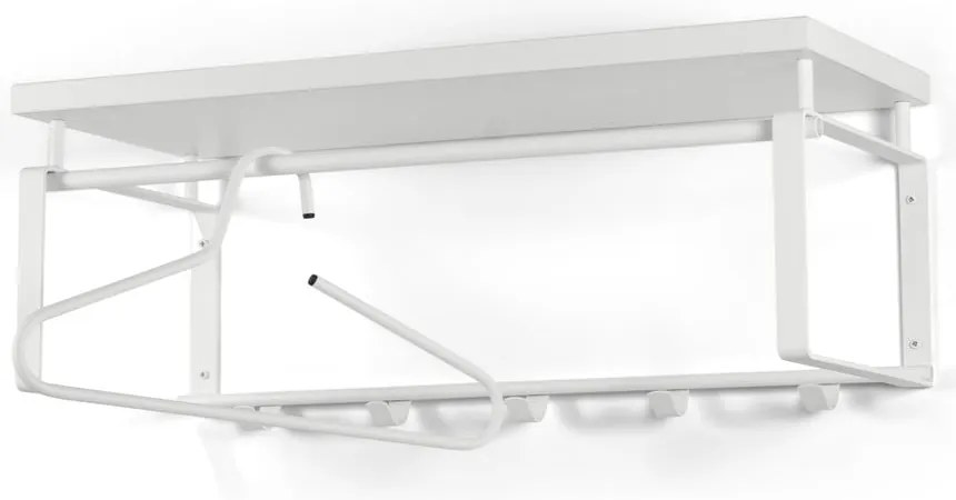 Cuier de perete alb cu raft din metal 70 cm Rex – Spinder Design