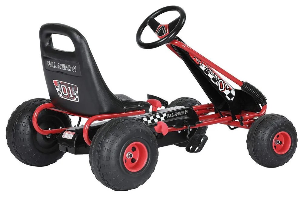 Kart pentru copii cu pedale, rosu