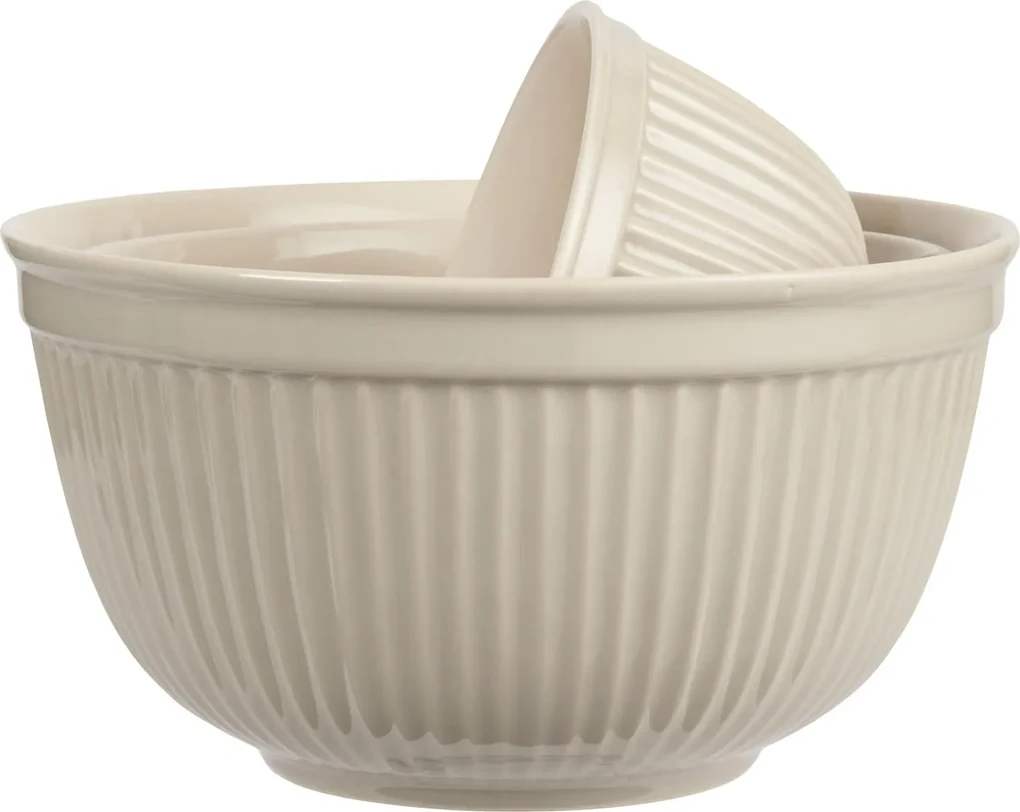 IB Laursen Set 3 boluri ceramice crem, MYNTE LATTE
