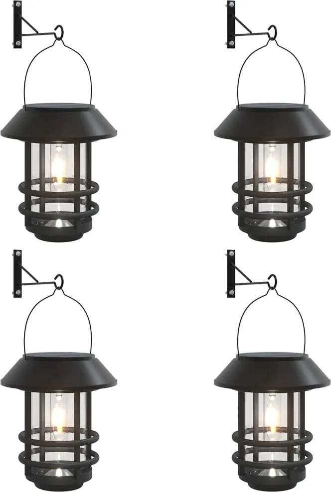 vidaXL Felinare solare de perete de exterior 4 buc. alb