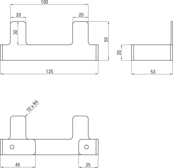 Suport prosop dublu seria Nero ADM_N121