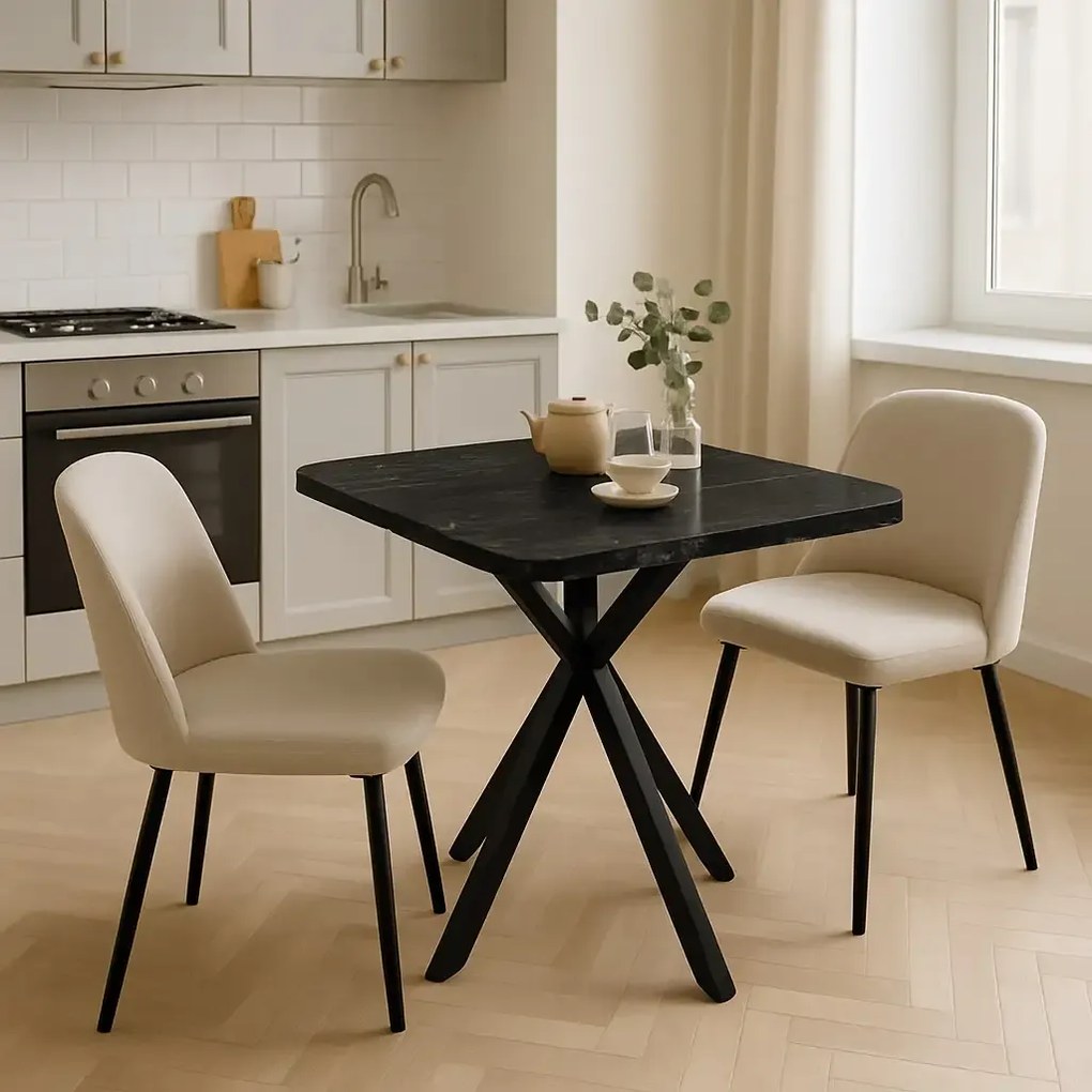 Masa bucatarie patrat  texturata, Homs ,negru,70 x 70X75 cm,A0036