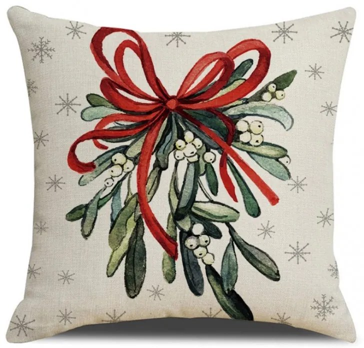 Fata de perna de Craciun MISTLETOE 45x45 cm, colorată