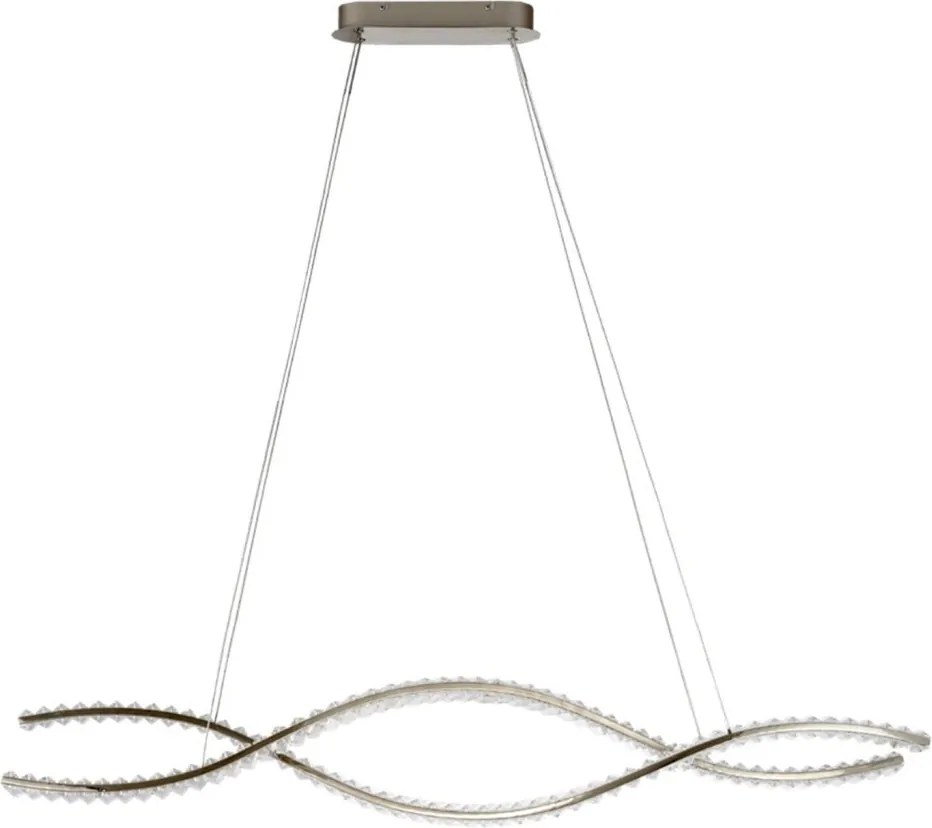 Lustra LED CCT suspendata cu telecomanda SPARK WAVES 150 crom