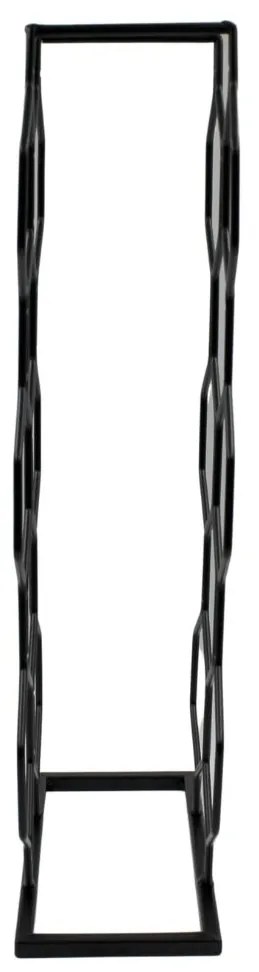 Suport de vin, 8 sticle, metal, 23x11x48 cm, negru