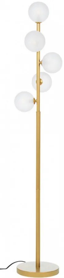 Lampadar trepied balls, 5 becuri, soclu G9, max 3W, auriu