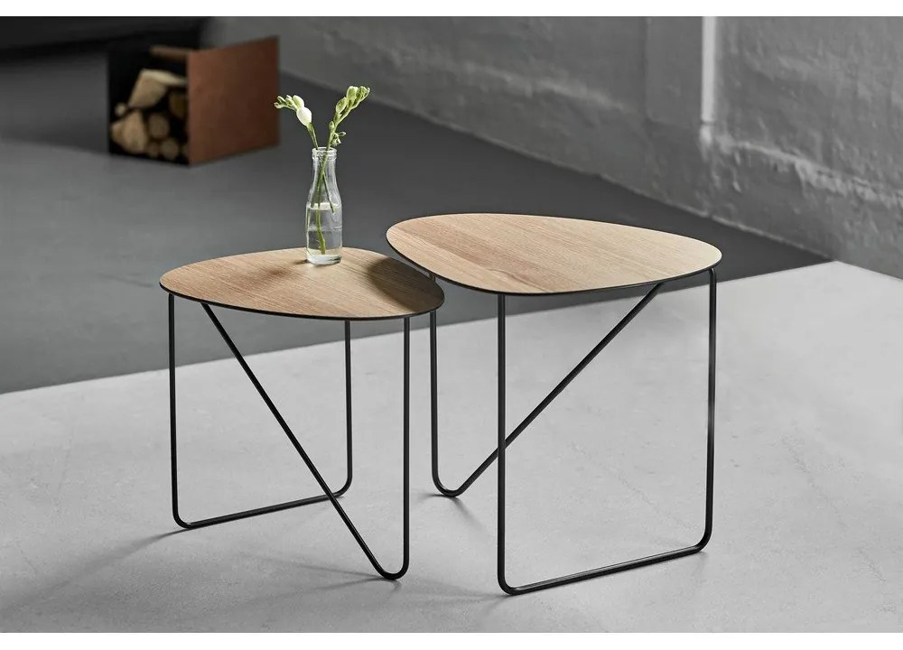 Măsuță de cafea în culoare naturală din metal 37x44 cm Curve M Wood – LIND DNA