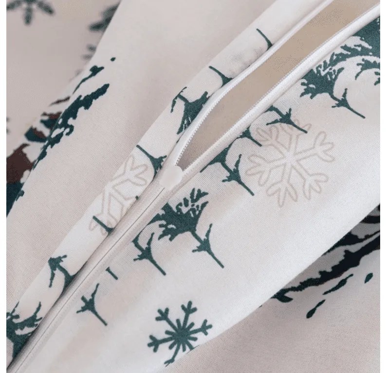 Lenjerie de pat din microfibra SNOWY HOUSES alb Dimensiune lenjerie de pat: 2 buc 70 x 90 cm | 200 x 220 cm