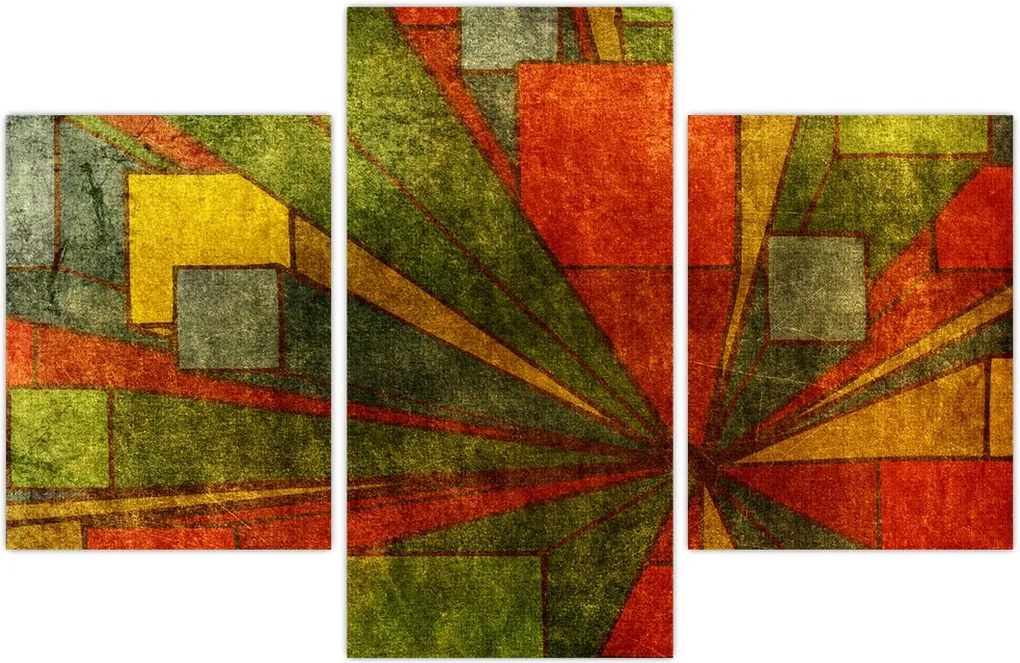 Tablou cu abstracție geometrică (90x60 cm)