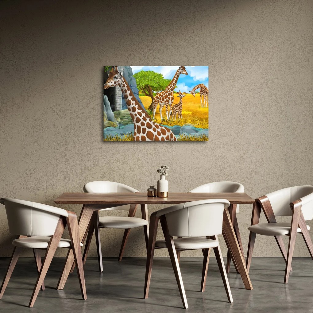 Tablou - Familia girafelor (70x50 cm)