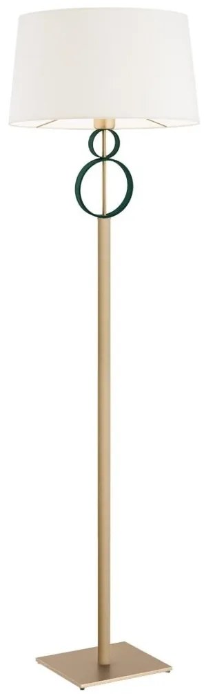 Lampadar, lampa de podea design modern Perseo crem, auriu, verde