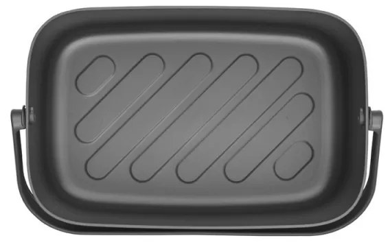Cutie de paine Brabantia Nic 1003255, 39.5 cm, Capac din bambus, Maner de transport, Gri