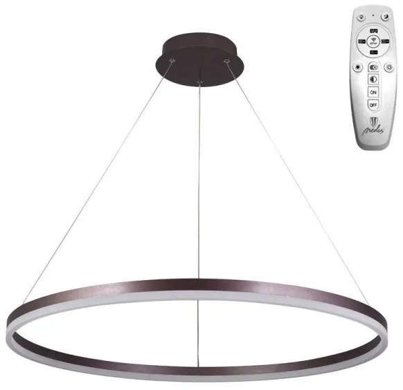 Lustră LED dimabilă pe cablu Brilagi CIRCLE LED/55W/230V 3000-6500K maro + telecomandă