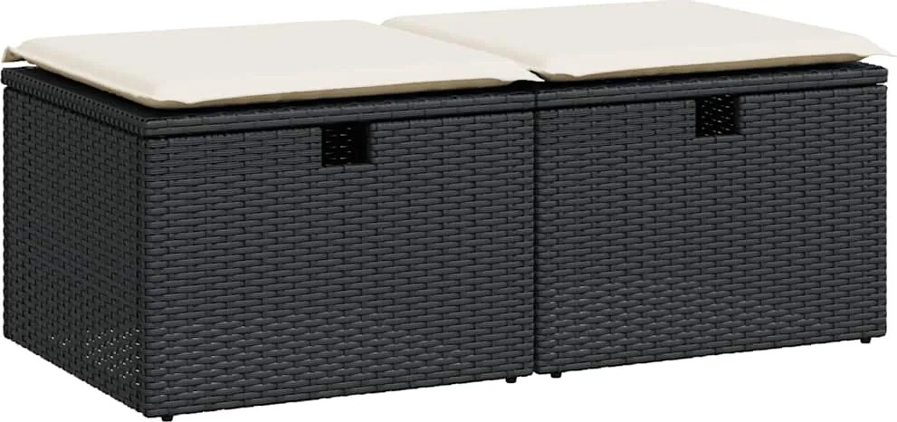 vidaXL Set mobilier de grădină cu perne, 2 piese poliratan/lemn acacia