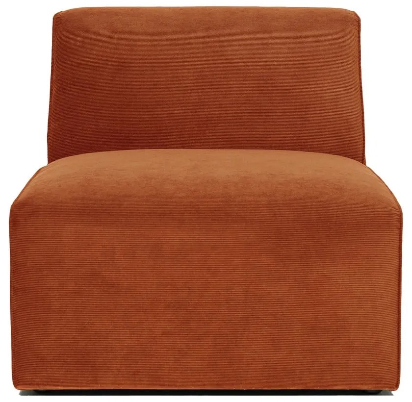 Modul pentru canapea portocaliu din catifea reiată (partea din mijloc) Sting - Scandic