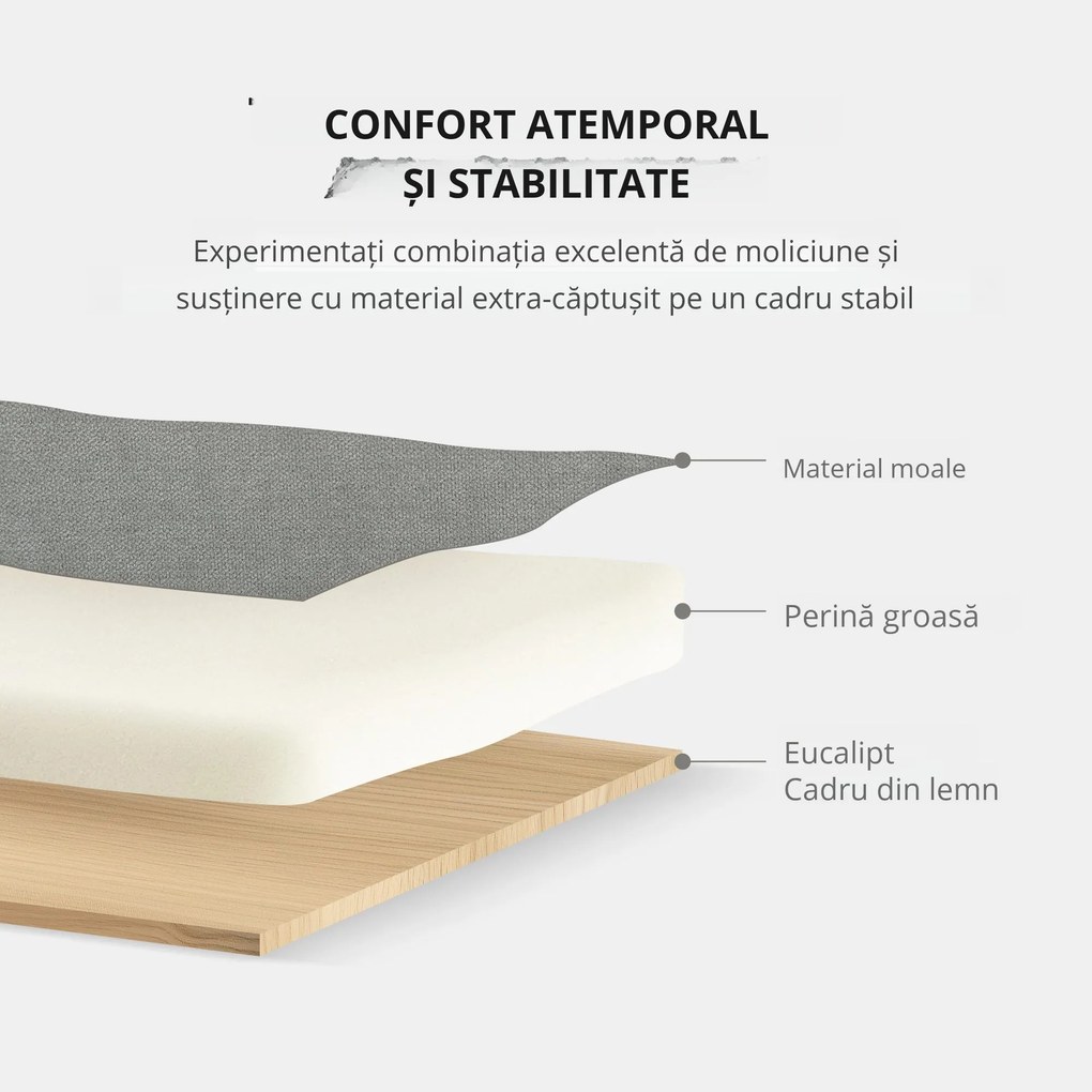 HOMCOM Canapea cu 2 Locuri, Brațe, Compartiment de Depozitare și 2 Perne, 140x72x82 cm, Gri | Aosom Romania