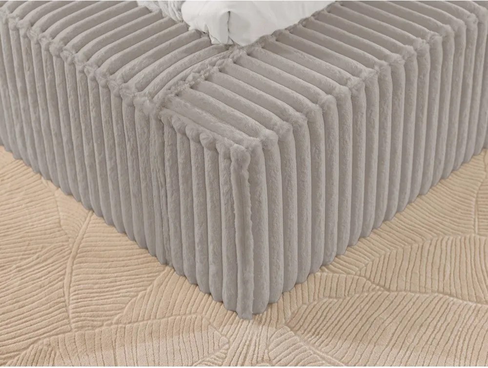 Pat matrimonial gri tapițat cu spațiu de depozitare cu somieră 140x200 cm Cloe – Ropez