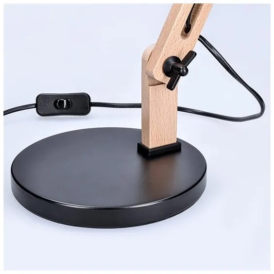 Lampă de masă Solight WO57-B FALUN 1xE27/25W/230V negru/stejar