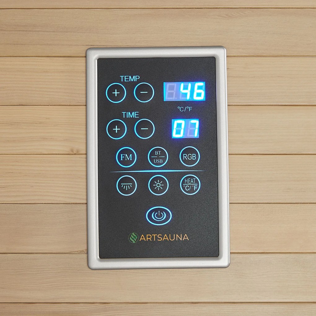 Infračervená sauna Kiruna130 s duálnou technológiou a drevom Hemlock
