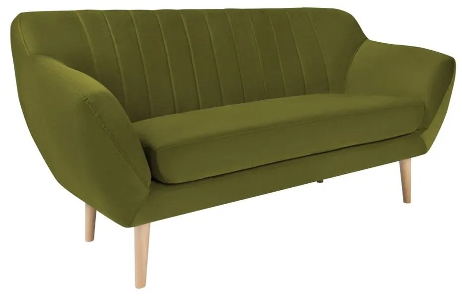 Canapea cu tapițerie din catifea Mazzini Sofas Sardaigne, 158 cm, verde