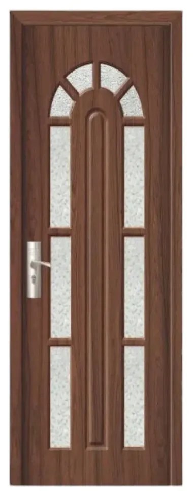 Usa Interior din MDF Novo Doors ND108, Cadru din Lemn Masiv, Geam Sablat, KIT COMPLET, Toc , Manere si balamale incluse (Culoare: Wenge, Toc: