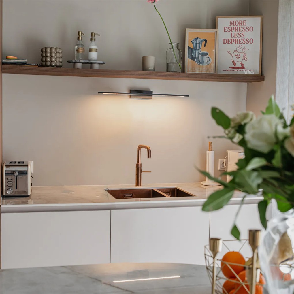 Lampa de perete moderna neagra 62 cm incluzând LED IP44 - Jerre