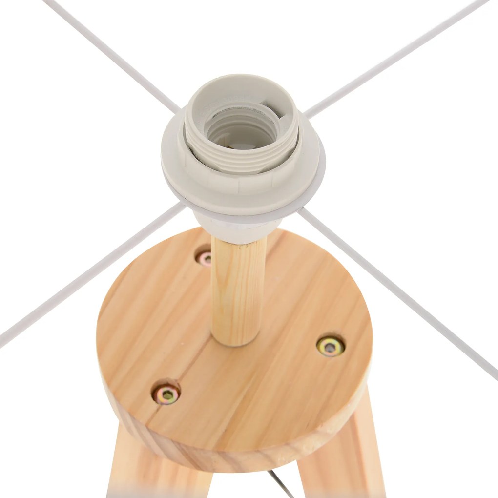 HOMCOM Lampa de Podea din Lemn cu Intrerupator de Pedala, Design Modern, pentru Living sau Dormitor, 154cm Inaltime | Aosom Romania