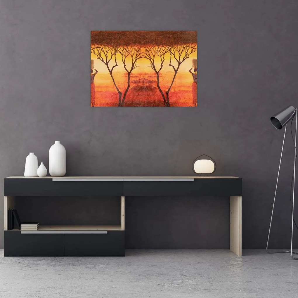 Tablou pe sticlă - Savana africană (70x50 cm)