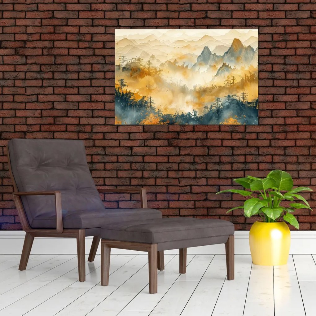 Tablou - Munți, acuarelă (90x60 cm)