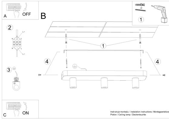 Spot Sollux SL.1158 TAVO 3xE27/15W/230V beton