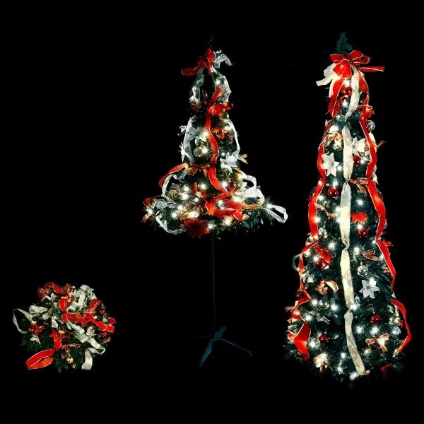 Aigostar - Brad de Crăciun LED pentru exterior, 80 LED / 230V, 1,2 m, IP44, roșu și alb rece