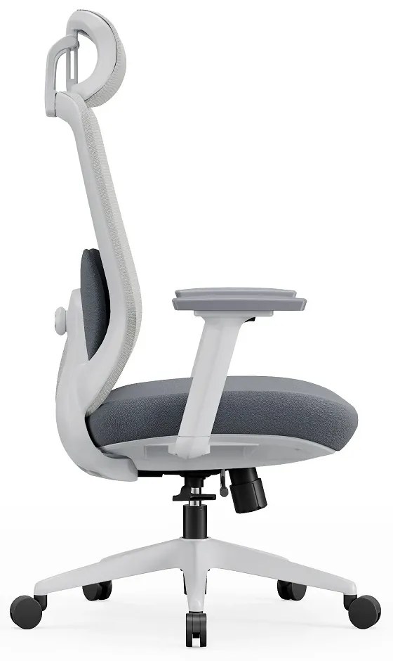 VELA-HW Scaun ergonomic, sezut translatabil, cotiere 3D, tetiera 2D, Mesh/textil, Gri
