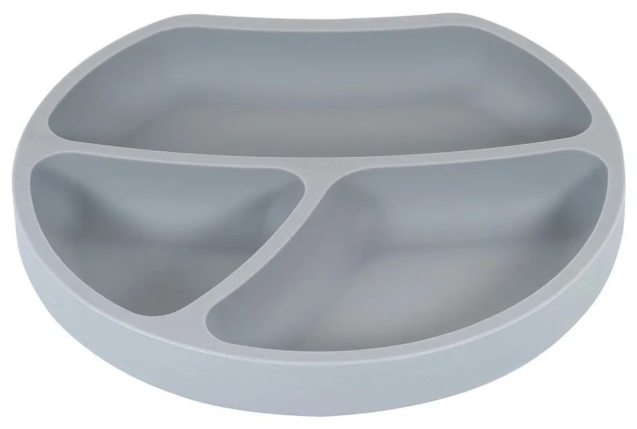 Farfurie pentru copii gri din silicon 19x20,5 cm – Kindsgut