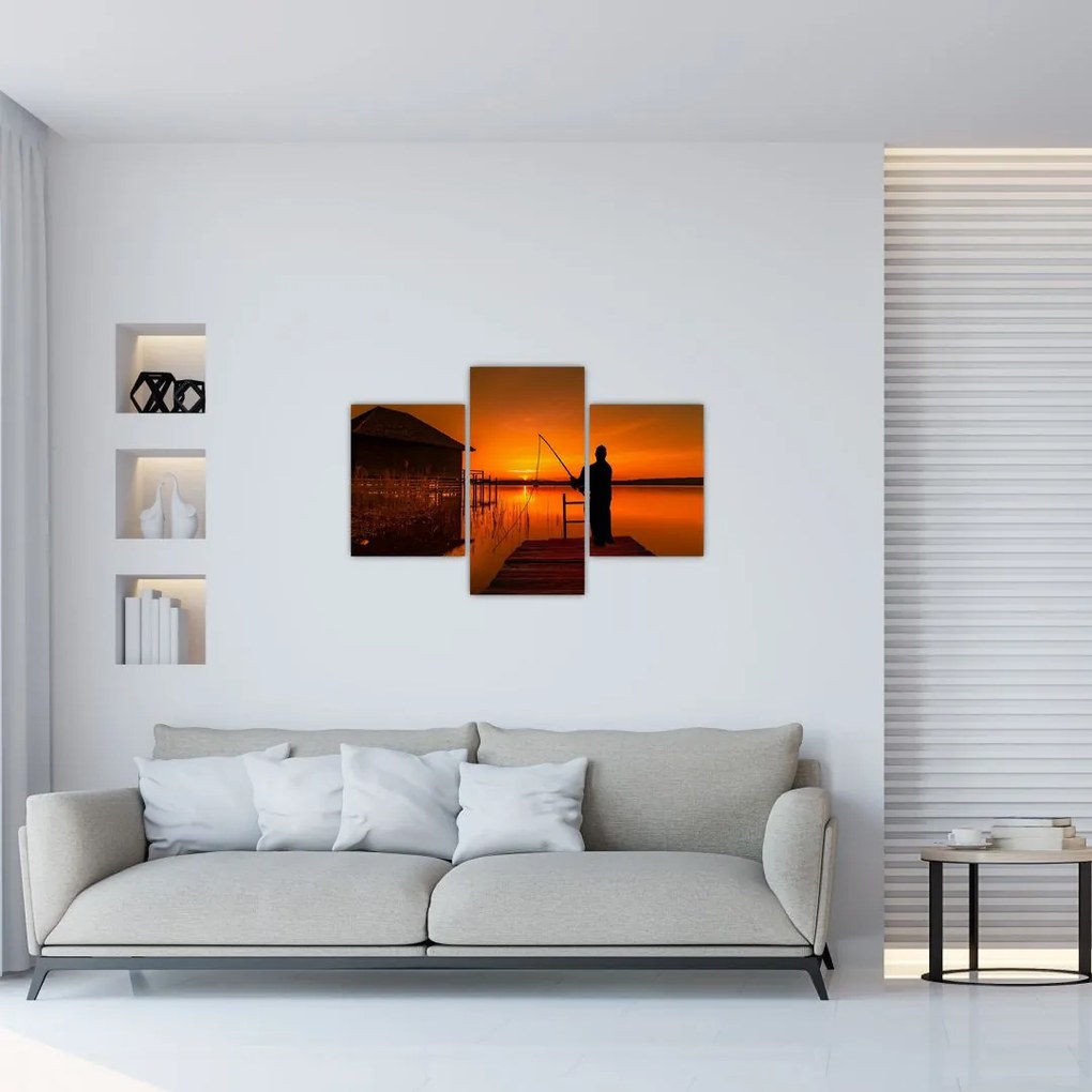 Tablou cu pescar (90x60 cm)