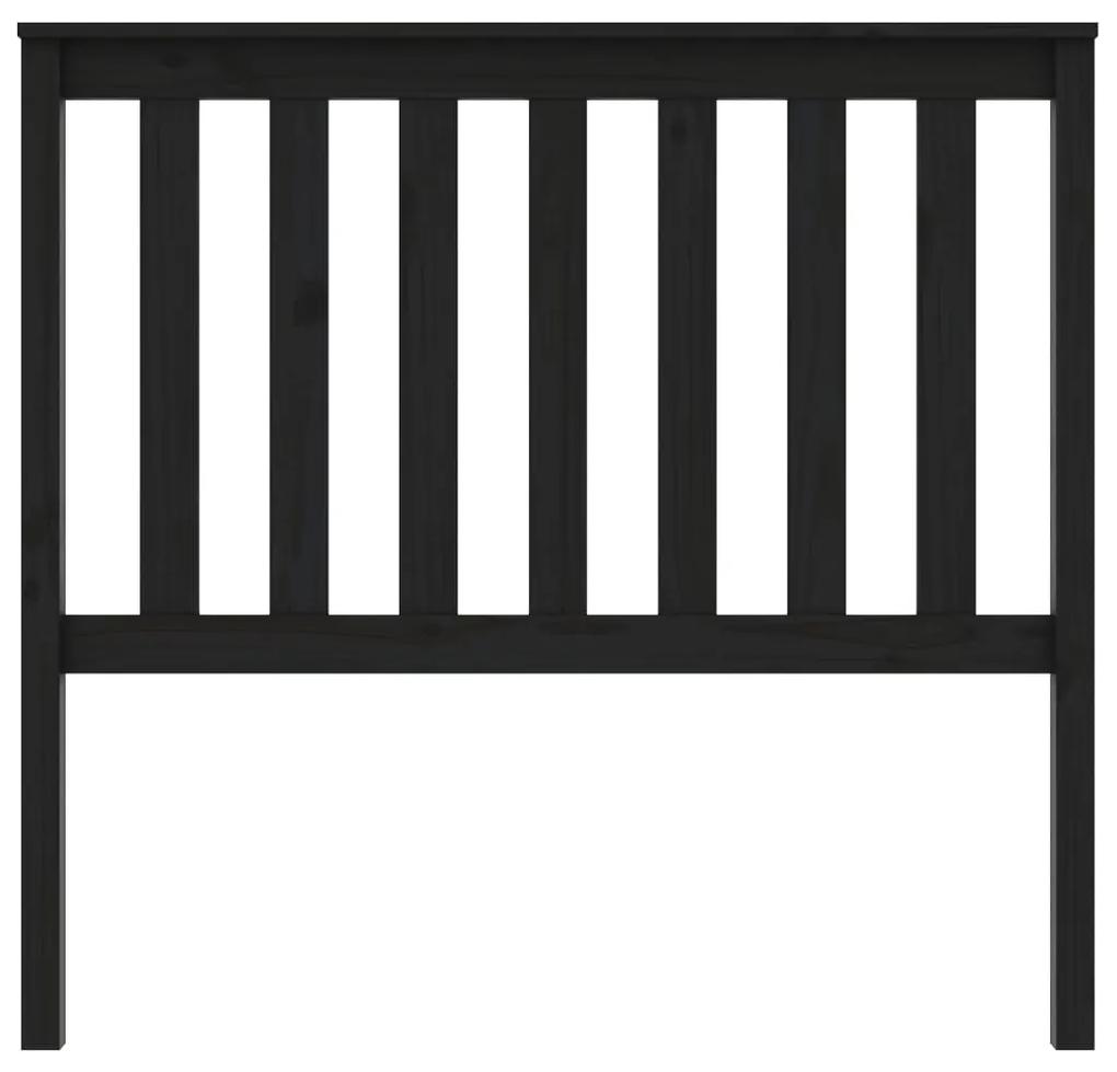 Tablie de pat, negru, 106x6x101 cm, lemn masiv de pin Negru, 106 x 6 x 101 cm, 1