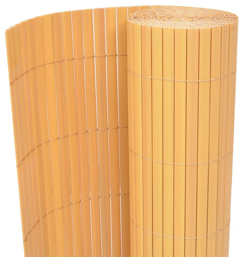vidaXL Gard de grădină cu două fețe, galben, 90 x 500 cm, PVC