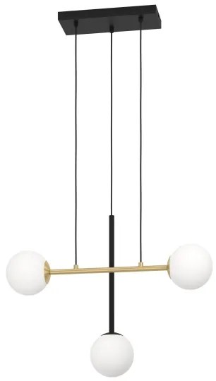 Lustră pe cablu Eglo 390177 PAZ 3xE14/40W/230V auriu/negru