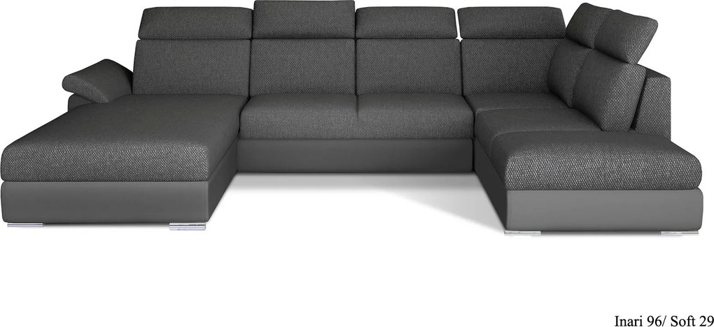 Colțar lemn masiv Formă U Extensibil Erik 336x211cm Personalizabil - Mat Velvet 75, Stânga