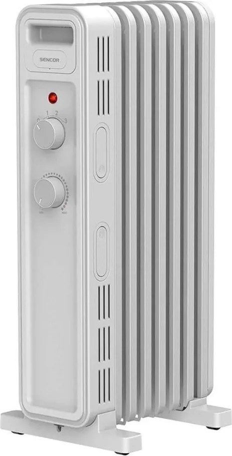 Sencor - Radiator cu ulei, 7 elemente, 600/900/1500 W, 230 V, alb