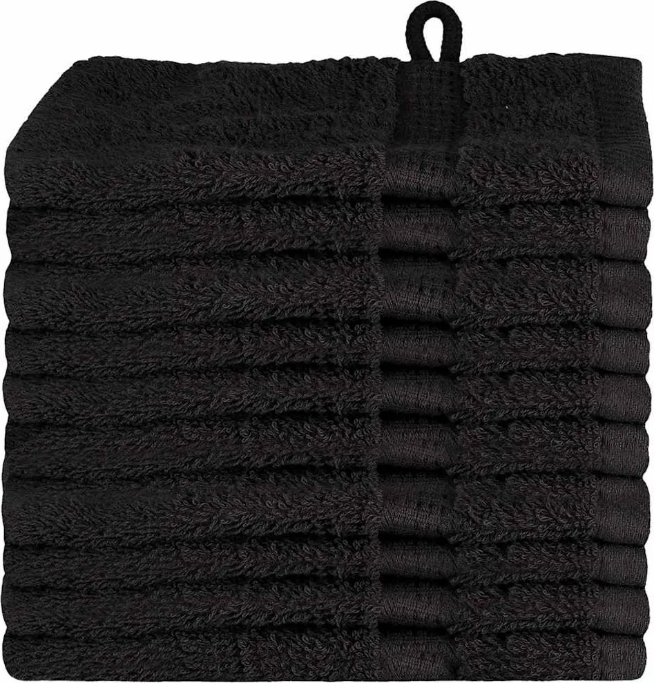 vidaXL Prosop pentru musafiri SOLUND 10 pcs Negru 15 x 21 cm 550 gsm