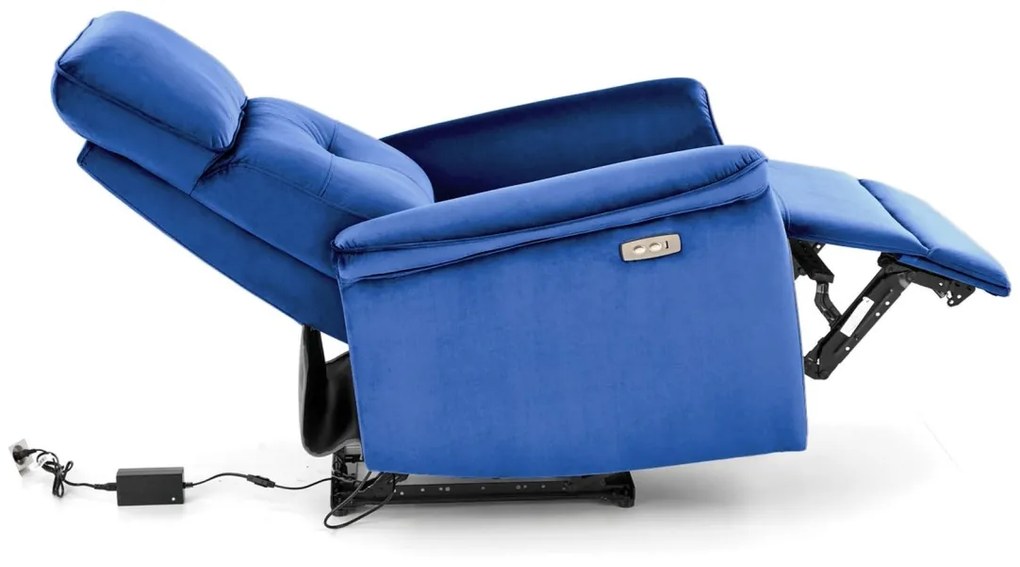 Fotoliu recliner Semir velvet bleumarin H108 cm