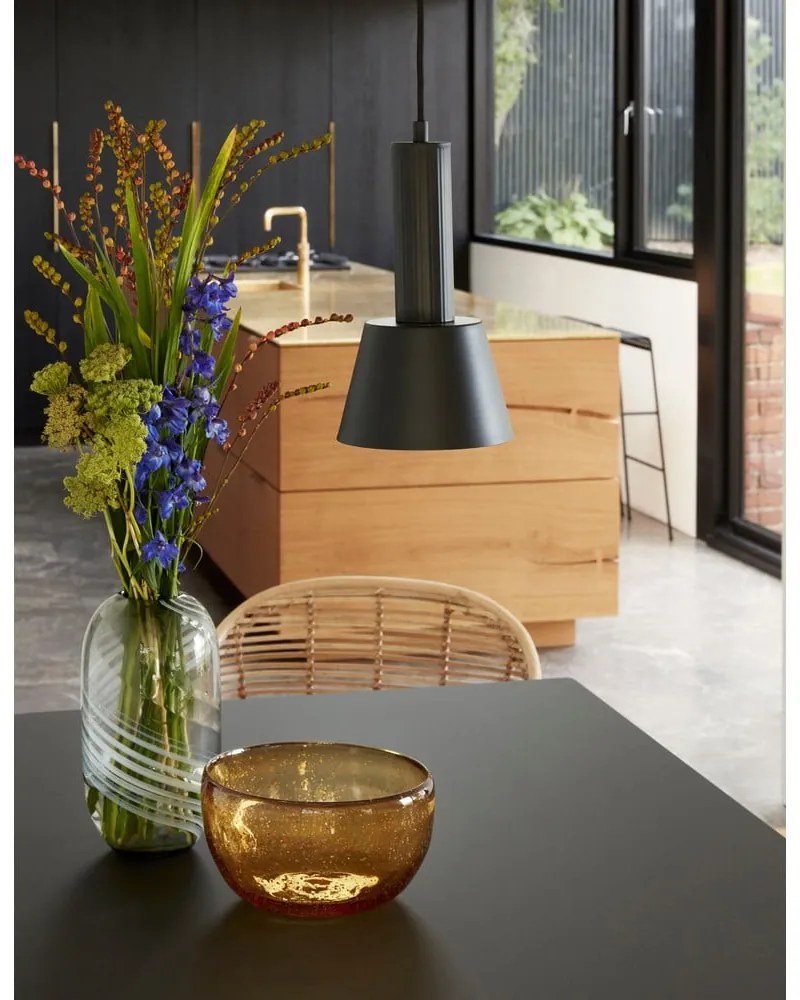 Vază din sticlă Hübsch Smoked, înălțime 28 cm, gri