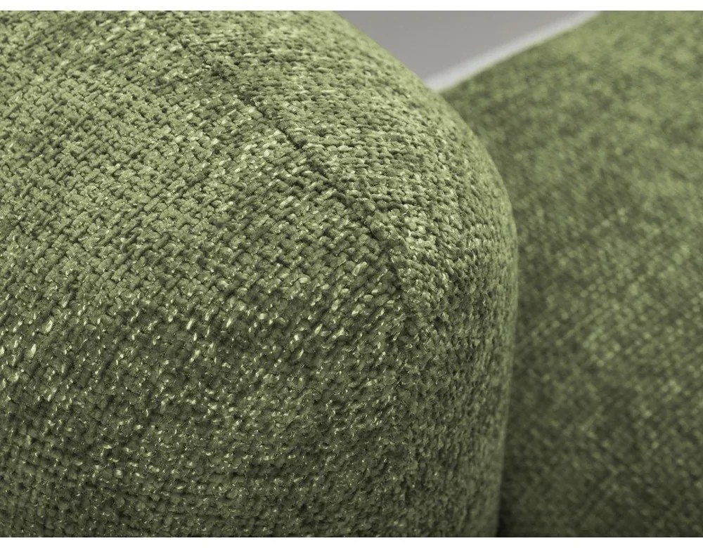Colțar verde extensibil/cu spațiu de depozitare cu tapițerie din chenille (cu colț pe partea dreaptă/cu șezlong) Mele – Makamii