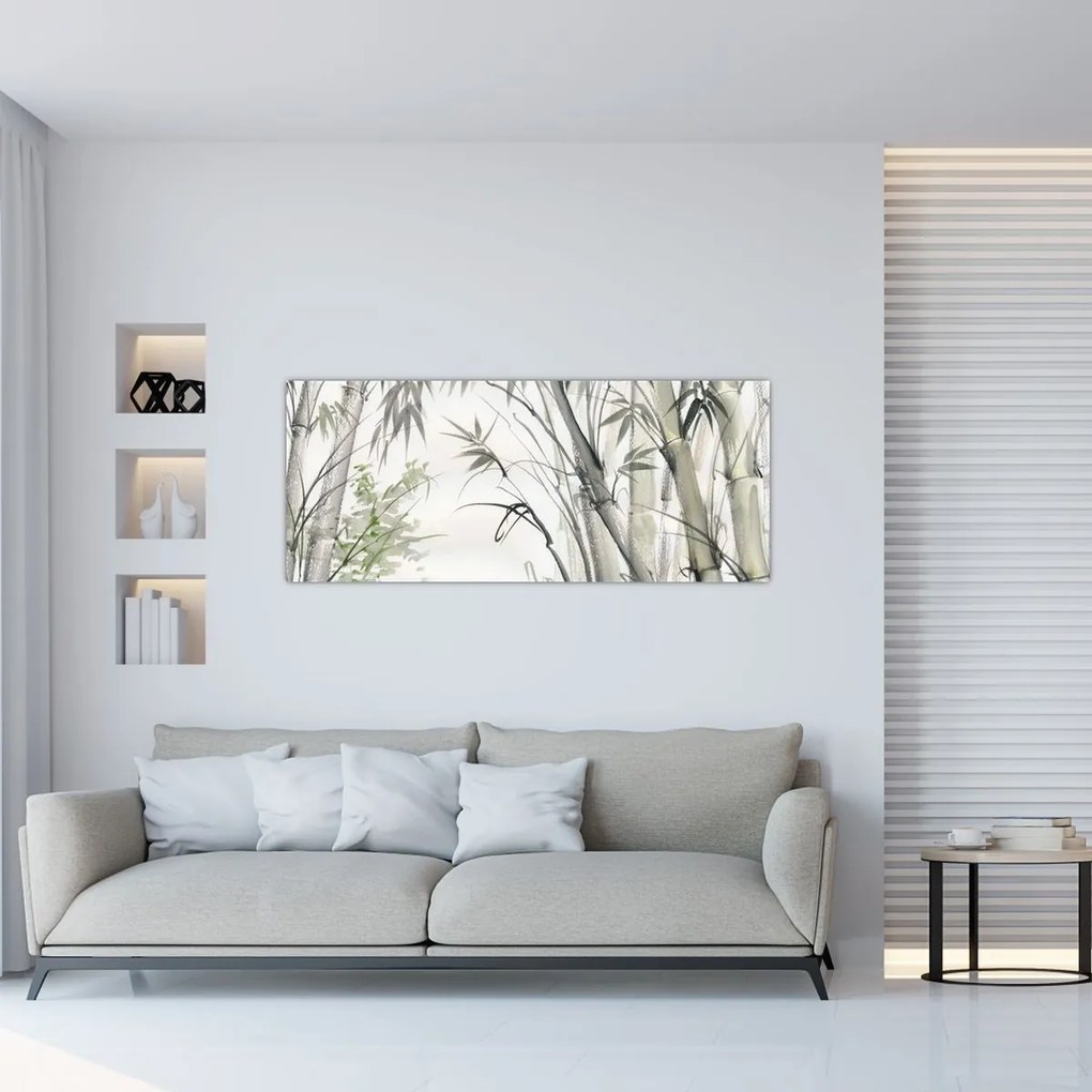 Tablou - Bambuși,desen (120x50 cm)